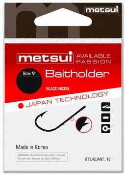 Крючки одинарные Metsui Bait Holder BLN №8, 12 шт Metsui Bait Holder BLN 8 фото