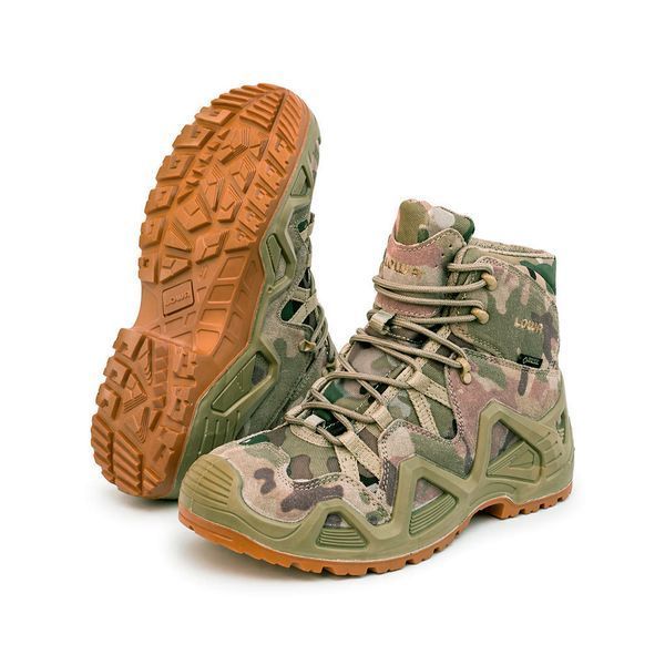 Тактичні черевики Lowa Multicam &mdash; водонепроникний Gore-Tex, посилений захист Ботинки Lowa мультикам фото