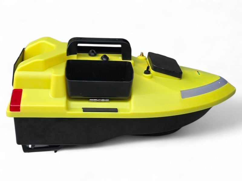 Прикормовий кораблик Flytec GPS RC V020 Yellow (40 точок), фірмовий кораблик для риболовлі 3 бункери, самопідсвічуваний Flytec GPS RC V020 Yellow фото
