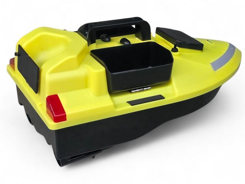 Прикормовий кораблик Flytec GPS RC V020 Yellow (40 точок), фірмовий кораблик для риболовлі 3 бункери, самопідсвічуваний Flytec GPS RC V020 Yellow фото