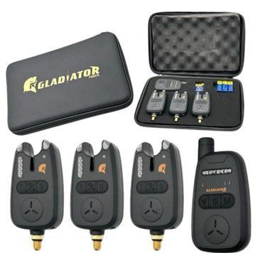 Набор сигнализаторов клева Gladiator RF298 3+1 с пейджером, до 200 м RF298 3+1 Black фото
