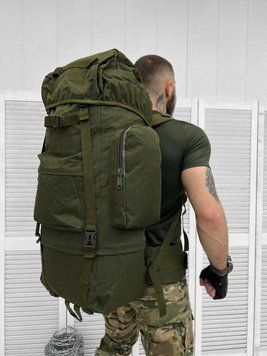 Тактичний каркасний рюкзак на 100 л (матеріал Cordura), армійський штурмовий рюкзак, рюкзак-баул для ЗСУ NB-17 хаки фото