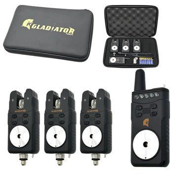 Набор сигнализаторов клева Gladiator RF298 3+1 с пейджером, до 200 м RF698 3+1 Black фото