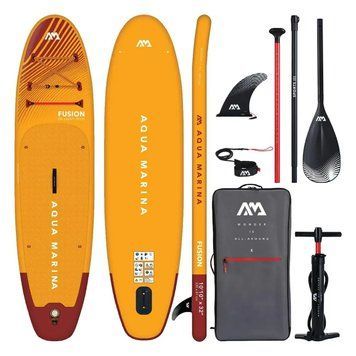 SUP доска надувная Aqua Marina Fusion 10&prime;10&Prime; &mdash; универсальный сапборд для прогулок и отдыха на воде до 150 кг BT-26FUP фото