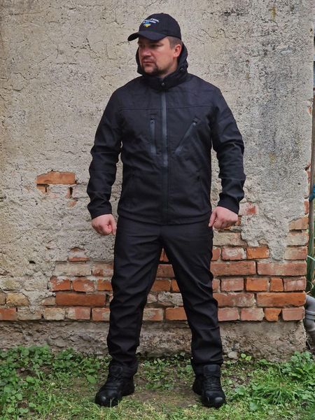 Демисезонный тактический костюм SoftShell (софтшелл) Soft Shell black фото
