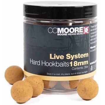 Насадочные бойлы CC Moore Live System Hard Hookbaits 18 mm 35 шт, сладкие тонущие бойлы CCMoore Live 92802 фото
