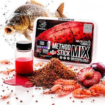 Пеллетс Interkrill "METHOD/STICK MIX" с ликвидом Криль-Слива PLS-001 фото