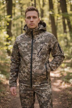 Куртка демісезонна Soft Shell піксель, куртка MM14 Куртка Soft Shell пиксель фото