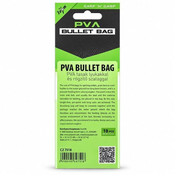 Перфоровані ПВА-пакети Carp Zoom PVA Bullet Bag 55&times;140 мм зі шнурком CZ7518 фото