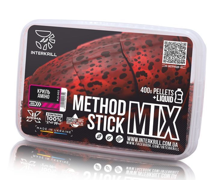Пеллетс Interkrill "METHOD/STICK MIX" с ликвидом Криль-Амино PLS-003 фото