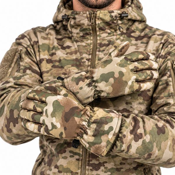 Рукавички Soft shell зимові на флісі мультикам, зимові водонепроникні рукавички Перчатки Soft shell мульт фото