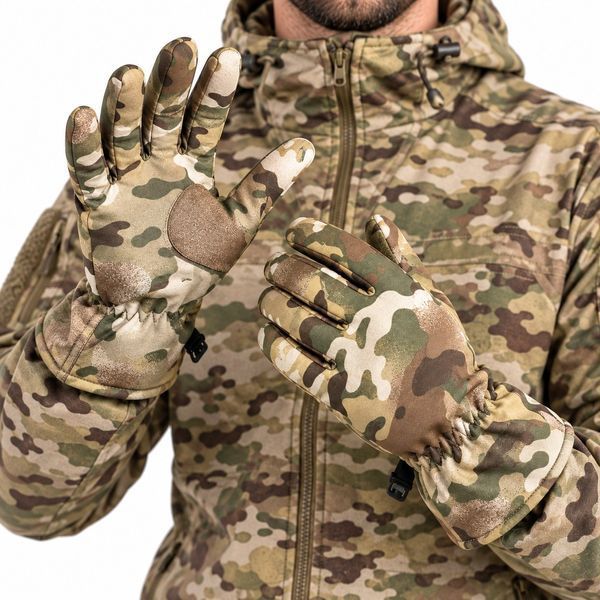 Рукавички Soft shell зимові на флісі мультикам, зимові водонепроникні рукавички Перчатки Soft shell мульт фото