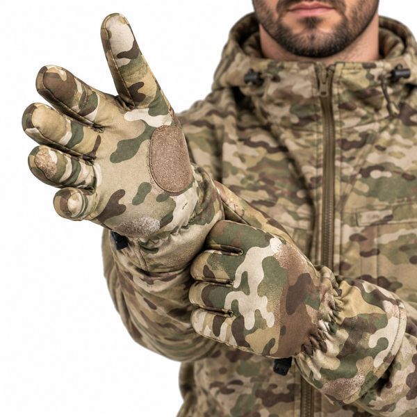 Рукавички Soft shell зимові на флісі мультикам, зимові водонепроникні рукавички Перчатки Soft shell мульт фото