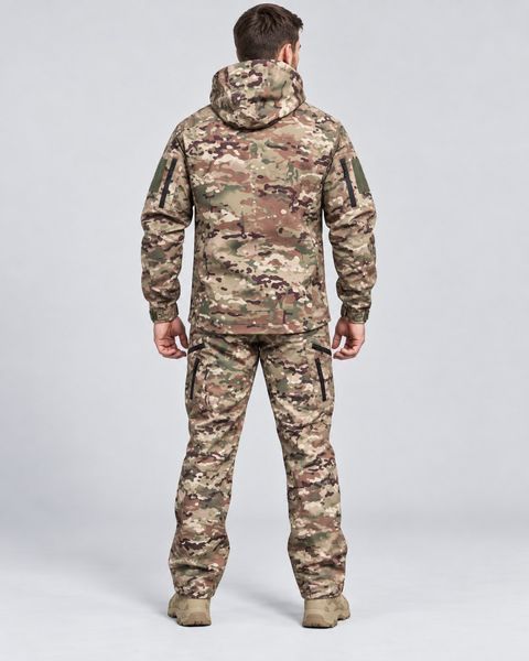 Демисезонный водонепроницаемый костюм (Soft shell+флис) 10 000мм! Soft Shell multicam фото