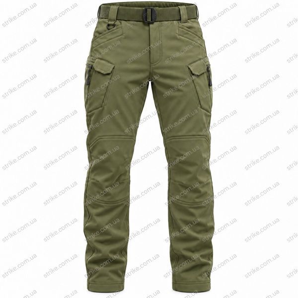 Утепленные тактические брюки Softshell STORM IX-7 Olive PA-02 &mdash; микрофлис, 10 000 мм IX-7 PA-02 хаки фото