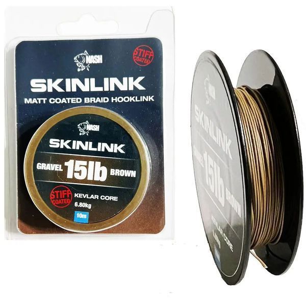 Поводочный материал NASH SkinLink Semi-Stiff Gravel Brown T2830 фото
