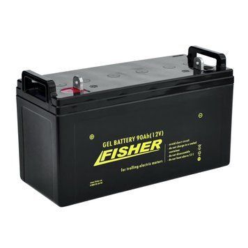 Гелевий акумулятор Fisher 90A/h 12В, тяговий акумулятор глубокого розряду для човнових електродвигунів Fisher 90AH GEL F фото