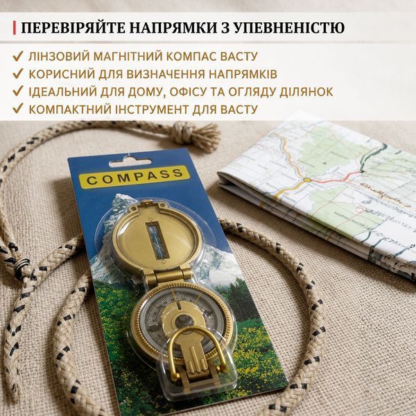 Компас жидкостный туристический металлический, складной для туризма, походов и ориентирований Компас жидкостный фото