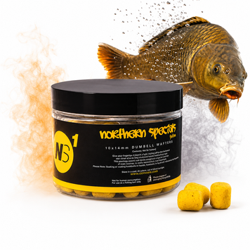 Бойлы СС Moore NS1 Dumbell Wafters Yellow 10x14мм 65шт + бустер NS1 90303 фото