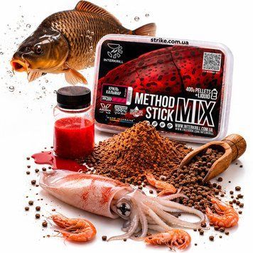 Пеллетс Interkrill "METHOD/STICK MIX" с ликвидом кальмар PLS-007 фото