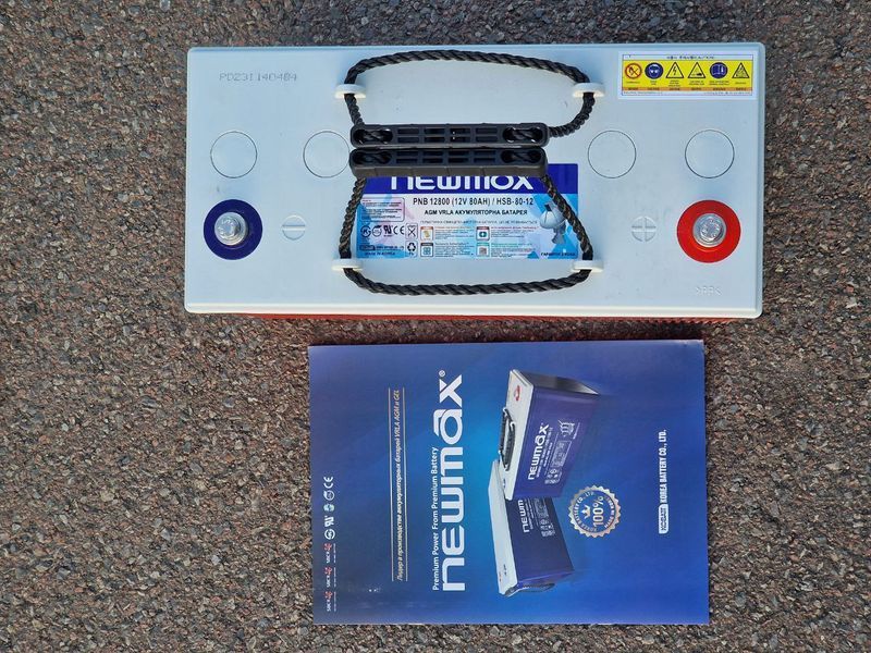 AGM акумулятор NewMax 80А/ч (Корея), фірмовий АГМ акумулятор Нюмакс (Newmax 80a/h) 80Ah PNB12800 agm фото