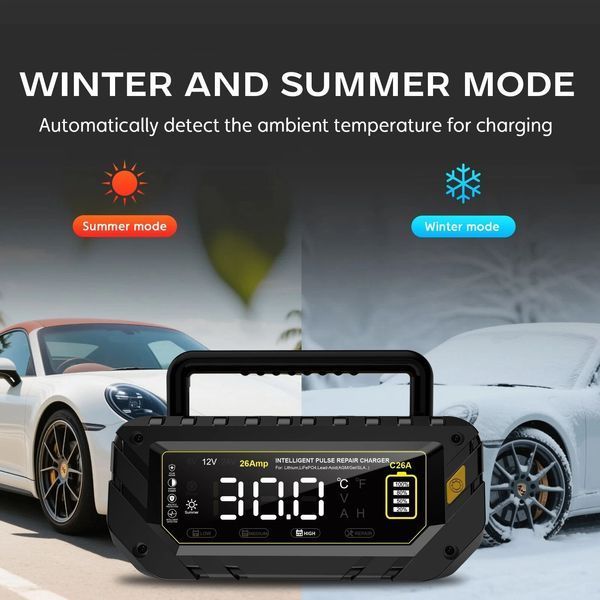 Автоматичний зарядний пристрій HTRC Smart 26A 12 V / 24 V для LiFePO4 і AGM акумуляторів, інтелектуальне заряджання АКБ 240 W HT-RC C26A фото