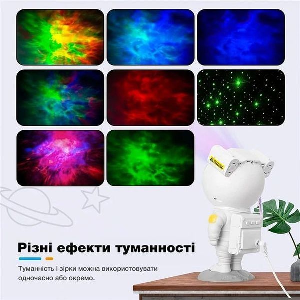 Детский ночник-проектор звездного неба Lonvis Космонавт с галактикой и пультом управления проектор Lonvis Космонавт фото