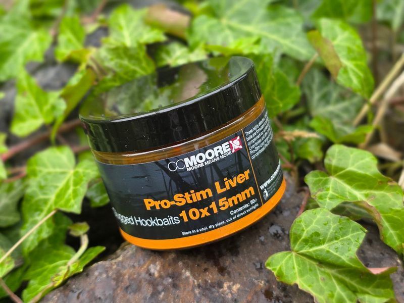 Насадочные бойлы CC Moore Pro-Stim Liver Glugged Hookbaits 10x15mm (50шт) 90706 фото