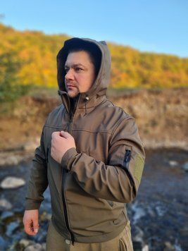 Куртка Soft Shell демисезонная хаки, 52-54р. Куртка Soft Shell хаки фото