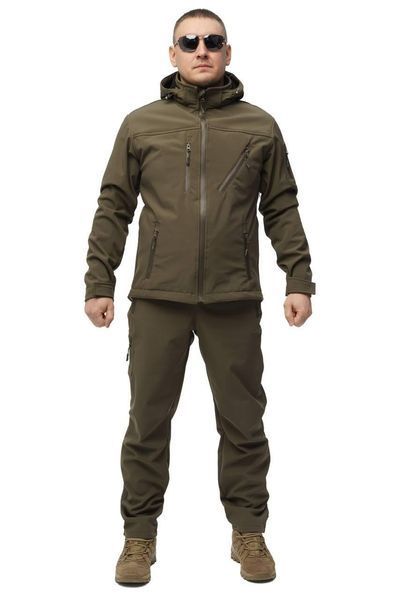 Мужской костюм SoftShell на флисе (софтшелл) Soft Shell haki фото