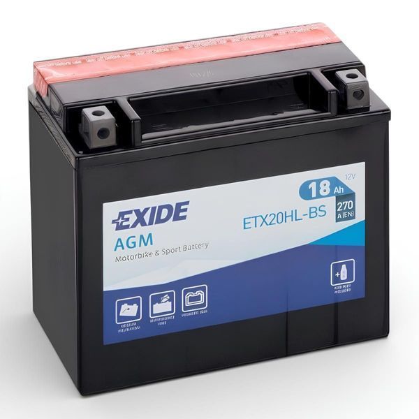 Акумуляторна батарея для мототехніки EXIDE AGM ETX20HL-BS 18Ah ETX20HL-BS фото