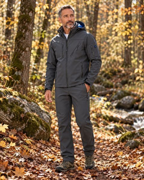 Демисезонный мужской костюм SoftShell (софтшелл), 50р. Soft Shell gray фото