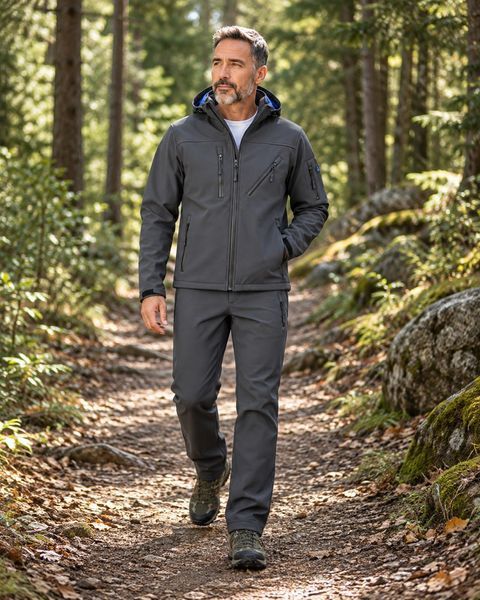 Демисезонный мужской костюм SoftShell (софтшелл), 50р. Soft Shell gray фото