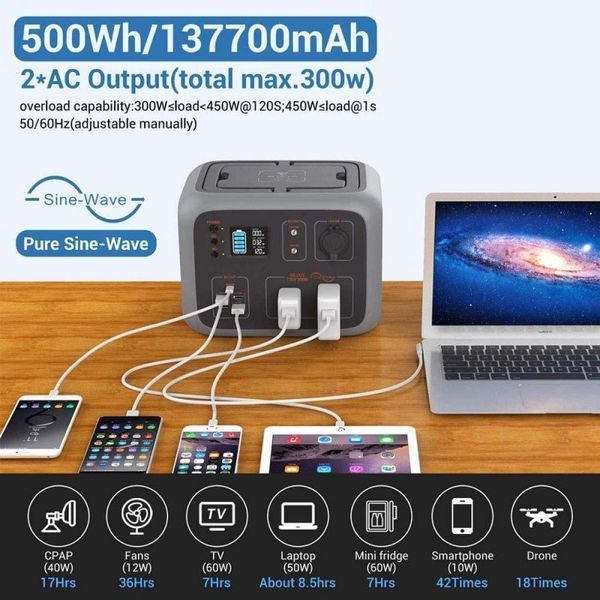 Зарядная электростанция TOTALPOWER 500 (500Wh, 300Вт), портативная станция для телефонов, ноутбуков, роутеров. Totalpower TP500 фото
