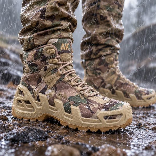 Высокие тактические ботинки AK &laquo;Зубы&raquo; Multicam &mdash; Cordura / GORE-TEX, усиленная подошва Ботинки АК мультикам фото
