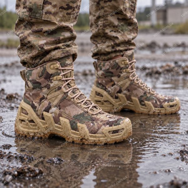 Высокие тактические ботинки AK &laquo;Зубы&raquo; Multicam &mdash; Cordura / GORE-TEX, усиленная подошва Ботинки АК мультикам фото