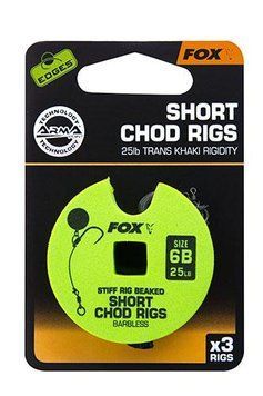 Готові поводки чод-ріг Fox Edge Armapoint Stiff Rig Beaked Chod Rigs 25lb с крючками №6 (3шт) CCR164 фото