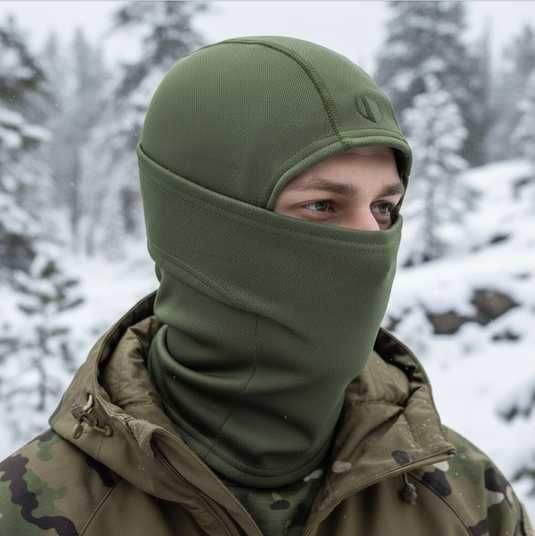 Маска балаклава для лица универсальная на флисе полумаска унисекс