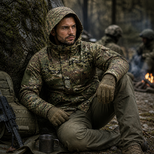 Тактична куртка парку Han Wild Multicam Rip-Stop з флісовою підкладкою &mdash; куртка з капюшоном і велкро Парка с флисом мультикам фото