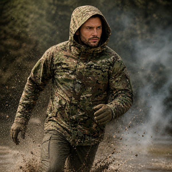 Тактична куртка парку Han Wild Multicam Rip-Stop з флісовою підкладкою &mdash; куртка з капюшоном і велкро Парка с флисом мультикам фото