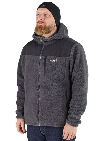 Флисовая куртка мужская Norfin POLARGUARD с капюшоном теплая зимняя из плотного флиса 360 г/м&sup2; Norfin POLARGUARD GR фото