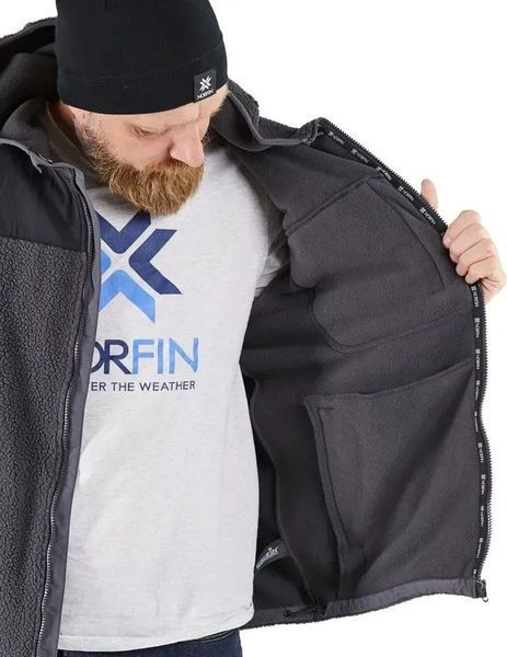 Флисовая куртка мужская Norfin POLARGUARD с капюшоном теплая зимняя из плотного флиса 360 г/м&sup2; Norfin POLARGUARD GR фото
