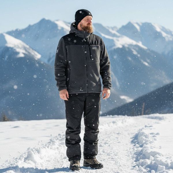 Флисовая куртка мужская Norfin POLARGUARD с капюшоном теплая зимняя из плотного флиса 360 г/м&sup2; Norfin POLARGUARD GR фото