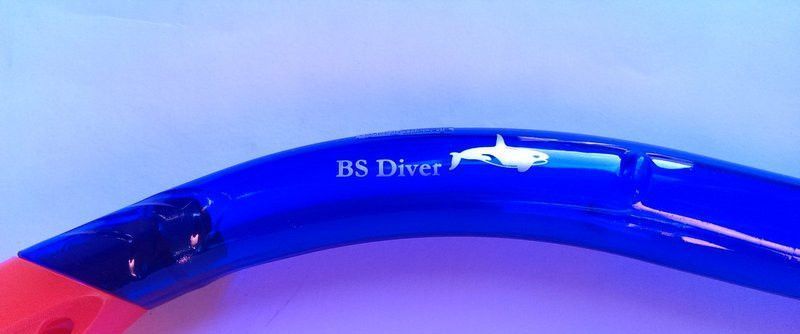 Трубка BS Diver Guta з клапаном і волноотбойником синя SB72 фото