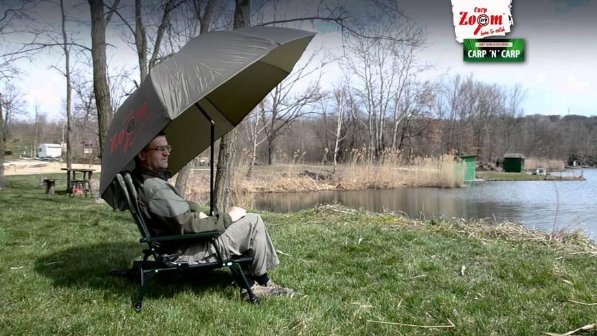 Парасолька рибальська Carp Zoom Umbrella Steel Frame CZ7641, фірмова рибальська парасолька Carp Zoom CZ7641 фото
