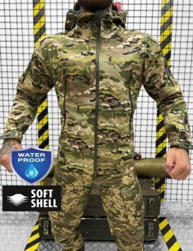 Демисезонная тактическая куртка Soft Shell мультикам (водонепроницаемая, на флисе) Куртка Soft Shell Outdoor фото