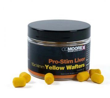 Бойлы нейтральной плавучести CС Moore Pro-Stim Liver Yellow Dumbell Wafters 10x14mm (65шт) 98104 фото