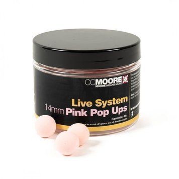 Поп апы CC Moore Live System Pink Pop Ups 14mm (45шт), сладкие плавающие бойлы CCMoore 90256 фото