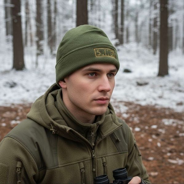 Тактическая теплая шапка 5.11 олива Шапка 5.11 олива фото