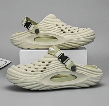 Стильные дышащие кроксы Wave Step с мягкой амортизацией и антискользящей подошвой Wave Step Хаки фото